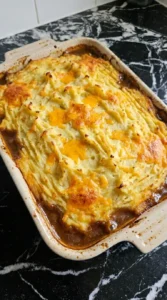 Baked Shepherd’s Pie with golden potato topping