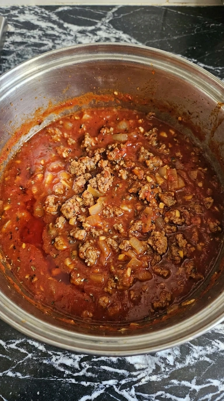 Mild Italian sausage tomato sauce for Baked Ziti Recipe.
