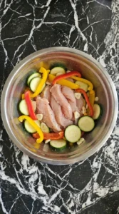 Chicken mixed with vegetables