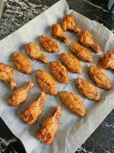 Golden crispy baked chicken wings