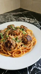 spaghetti and meatballs finished