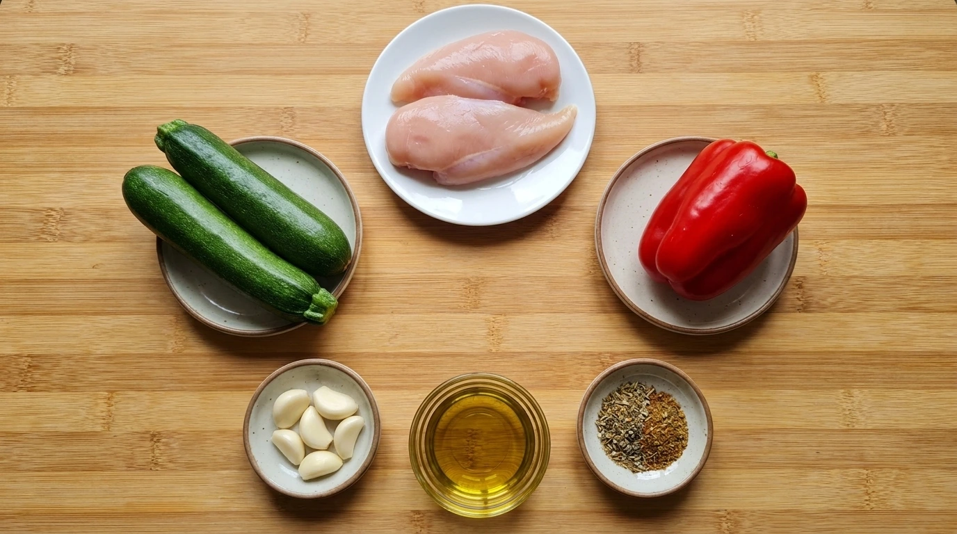 Ingredients for low carb chicken meal