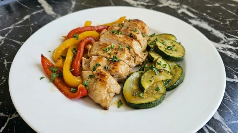 Low Carb Chicken Meal plated with vegetables