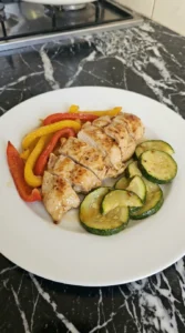 Plated low carb chicken meal