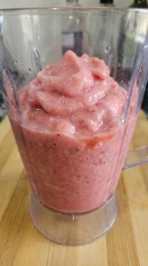 Frozen Raspberry Colada thickened with crushed ice
