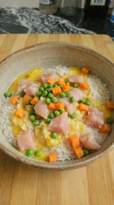 Chicken and vegetables added