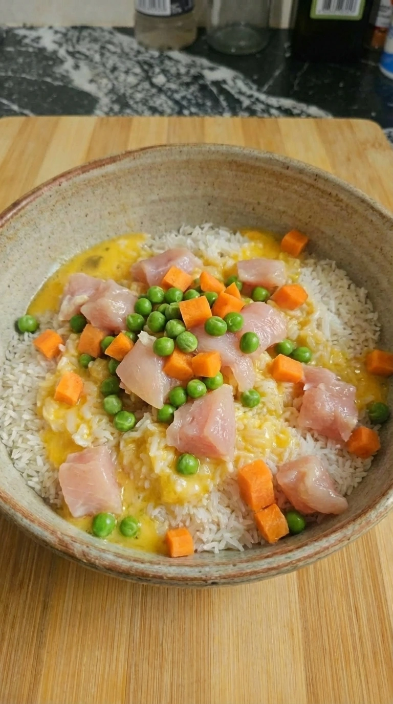 Chicken and vegetables added