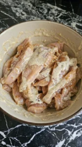 rested chicken mixture with thick sauce