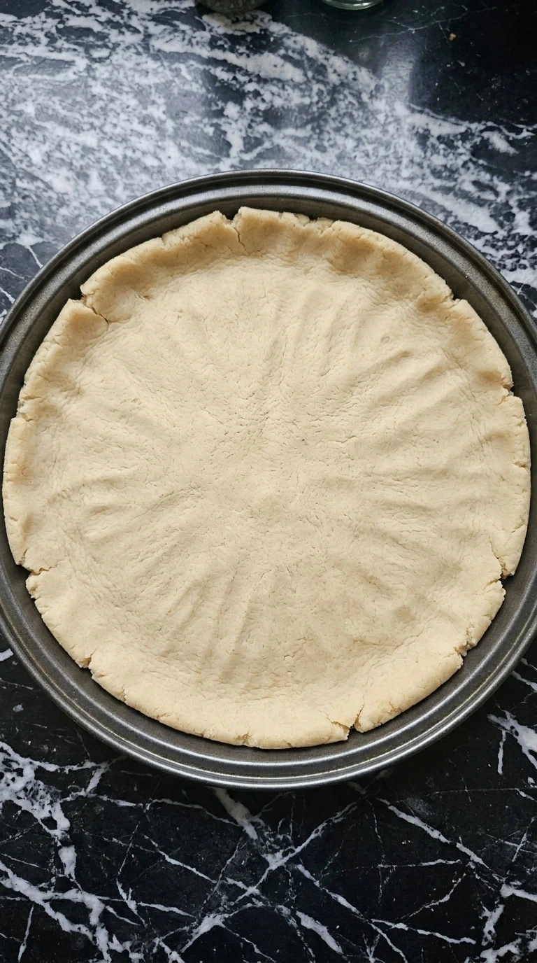 Pressed round crust for Halloween Fruit Pizza with Sugar Cookie Crust before baking