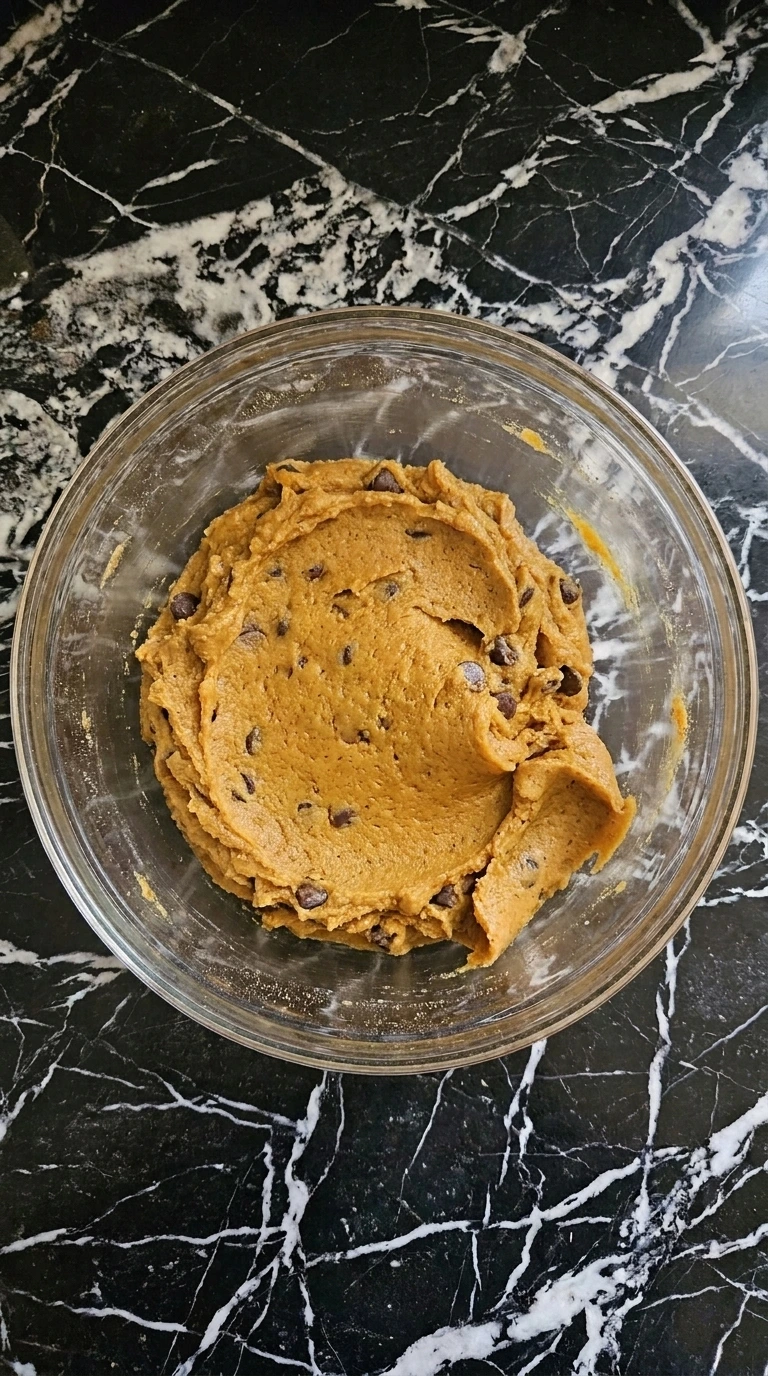 Soft Gluten Free Pumpkin Cookies With Chocolate Chips as thick pumpkin dough with semisweet chocolate chips folded through