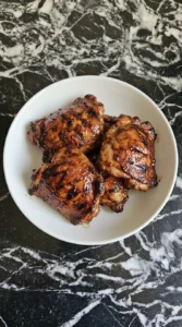 Banana BBQ Chicken — Grill the glazed chicken thighs