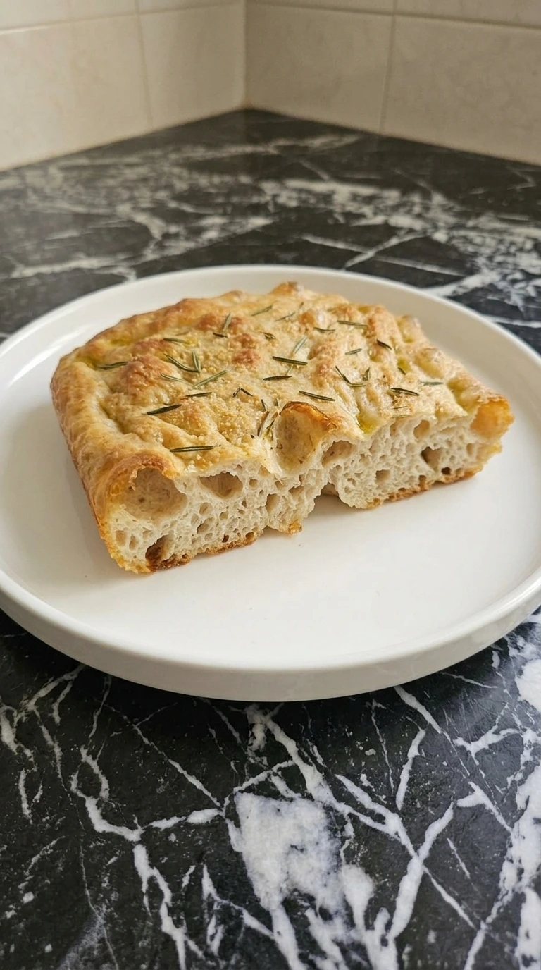 Sourdough Discard Focaccia (easy No-waste Recipe) — Slice and serve one airy piece