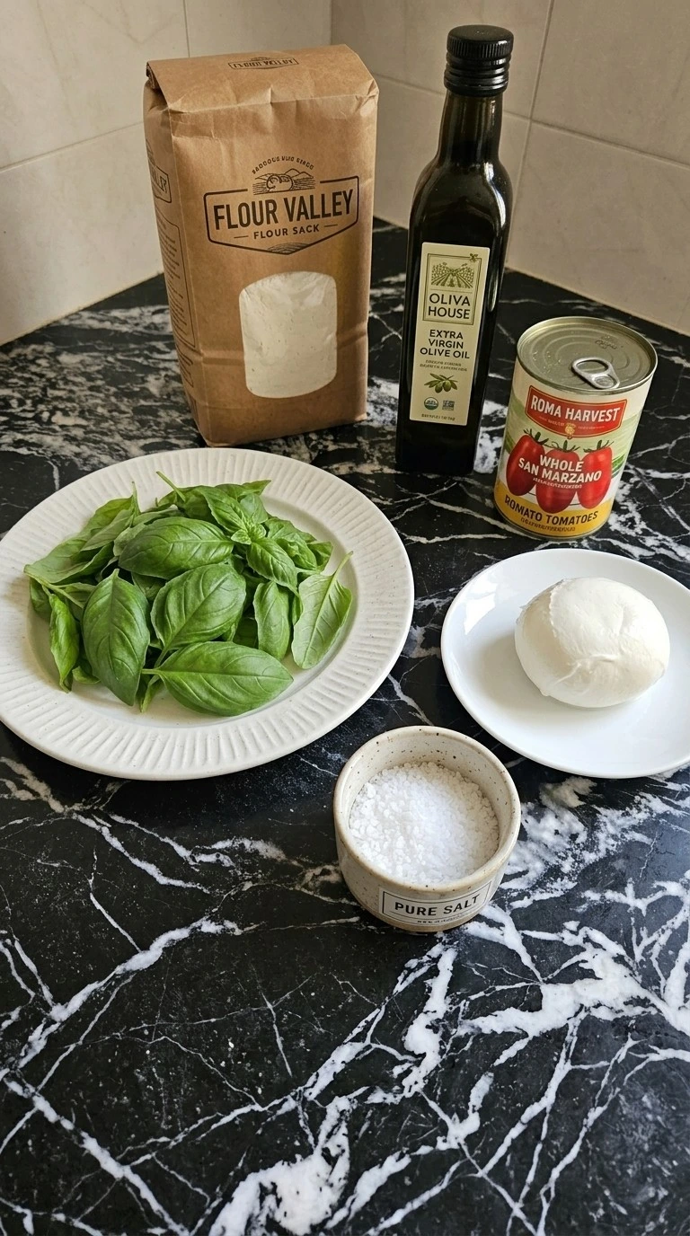 Authentic Neapolitan Pizza Recipe (Classic Homemade Napoli Style) ingredients including tomatoes flour mozzarella and Recipe focus: Neapolitan Pizza Toppings.