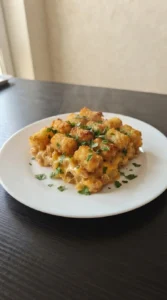 CrockPot Chicken Tater Tot Casserole served with crispy tots and creamy filling Recipe focus: tater tot crockpot recipes.