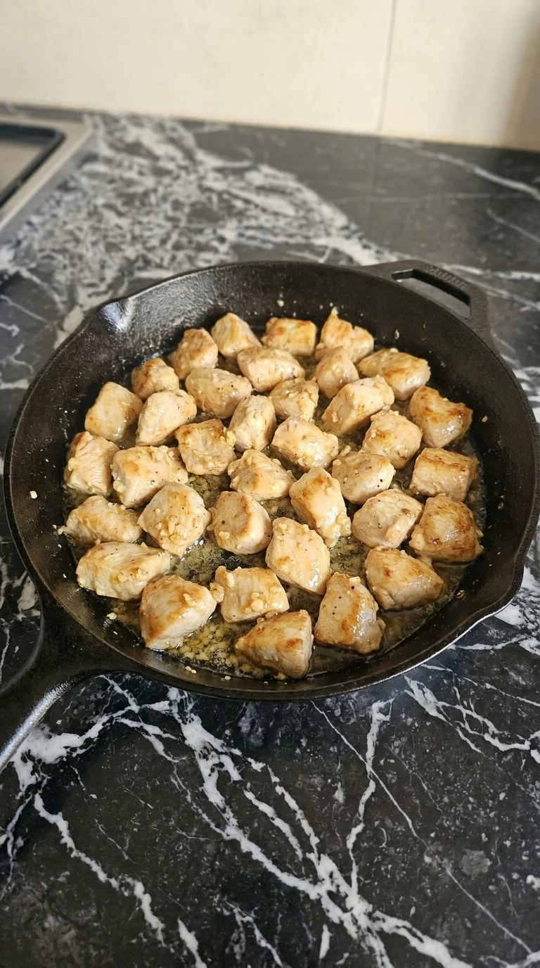 Easy Lemon Garlic Butter Chicken Bites with lemon garlic butter sauce coating chicken Recipe focus: lemon butter chicken thighs.