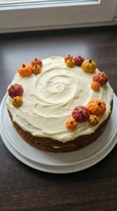 Friendsgiving Cake decorated with autumn details and frosting Recipe focus: thanksgiving dessert ideas creative.