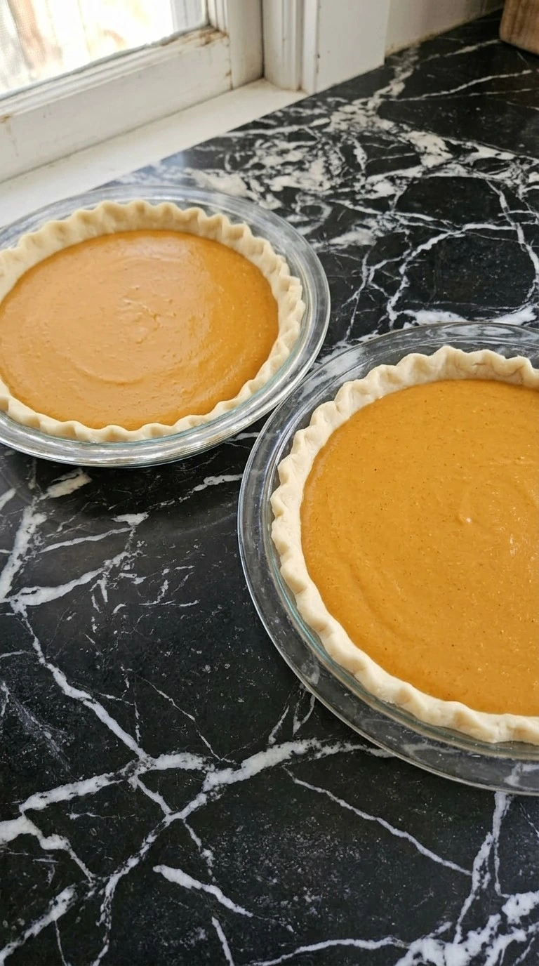 Friendsgiving Pie Party pies filled with seasonal pie mixtures before baking
