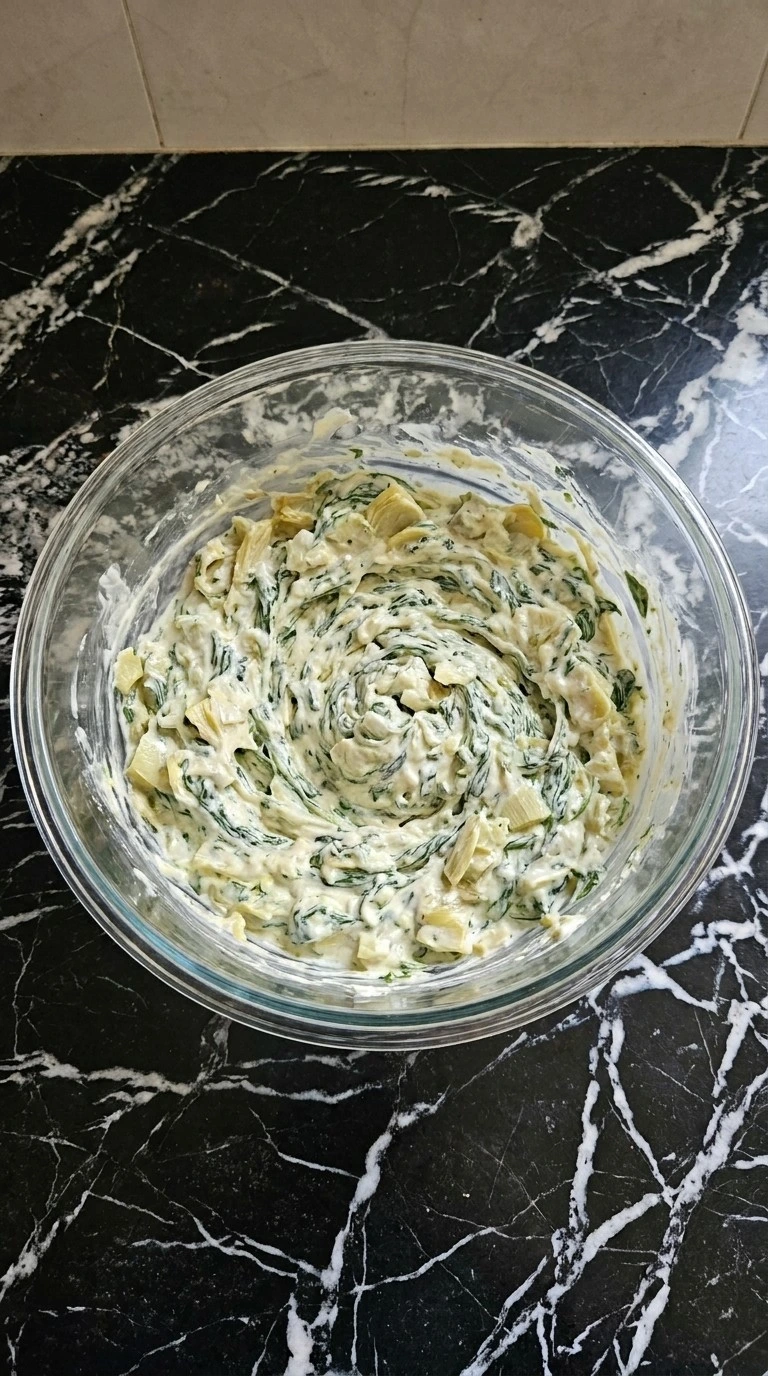 Halloween Appetizers Dip creamy spinach artichoke mixture before baking