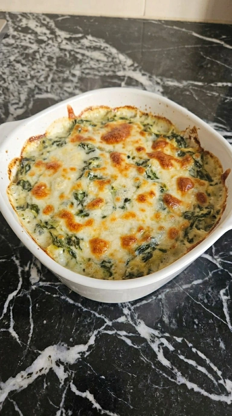 Halloween Appetizers Dip bubbling with golden melted cheese