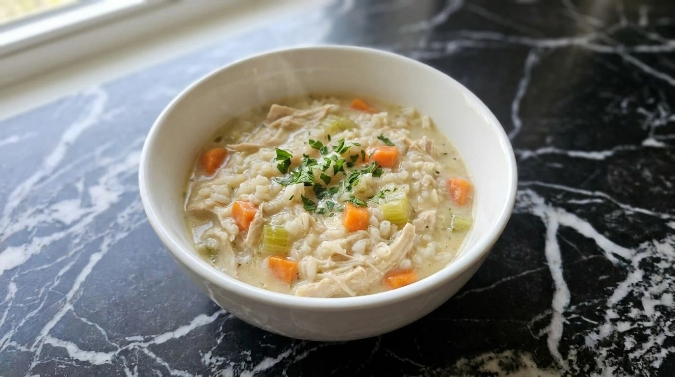 Step 3 Recipe focus: crockpot chicken and rice soup.