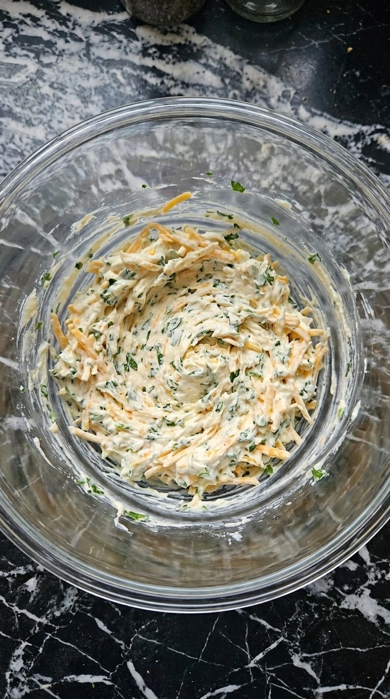 Thanksgiving Cocktail Party Food filling mixture with cheddar and herbs
