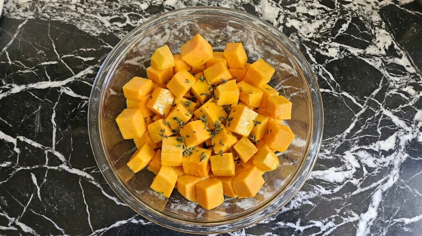 Thanksgiving Side Dishes Healthy Butternut Squash squash cubes coated with herbs Recipe focus: thanksgiving recipes side dishes healthy butternut squash.