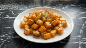 Thanksgiving Side Dishes Healthy Butternut Squash plated roasted cubes with thyme Recipe focus: thanksgiving recipes side dishes healthy butternut squash.