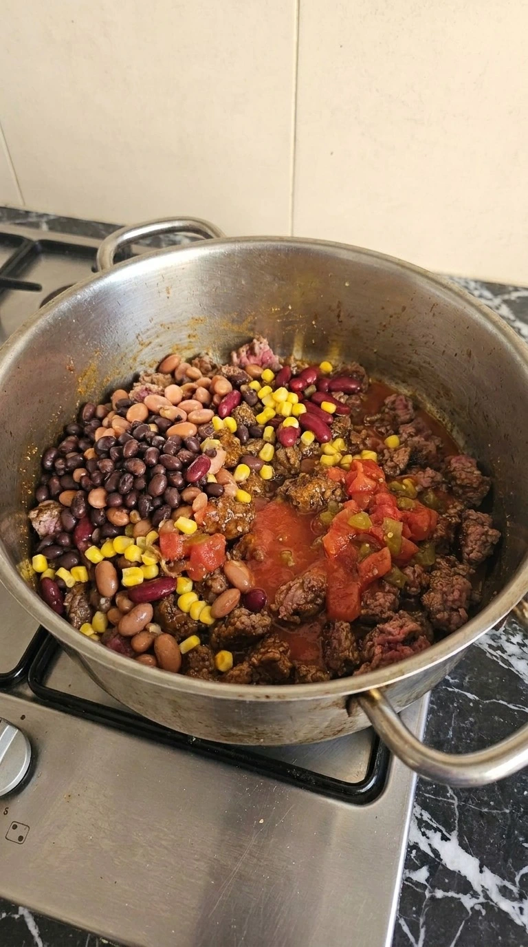 7 Can Taco Soup combining beans corn tomatoes and beef Recipe focus: taco soup recipe easy.