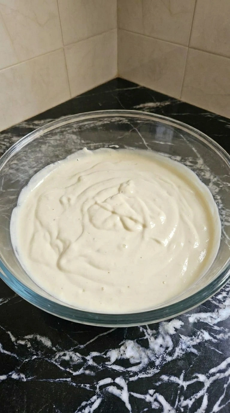Smooth vanilla cheesecake filling for Apple Crisp Mini Cheesecake before assembly Recipe focus: mini apple crisp cheesecake.
