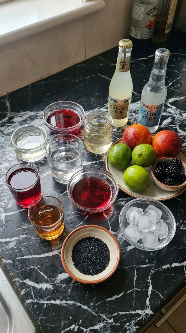 Big Batch Cocktails Halloween ingredients with cranberry juice, pomegranate juice, citrus, spirits and ginger Recipe focus: easy big batch cocktails halloween.