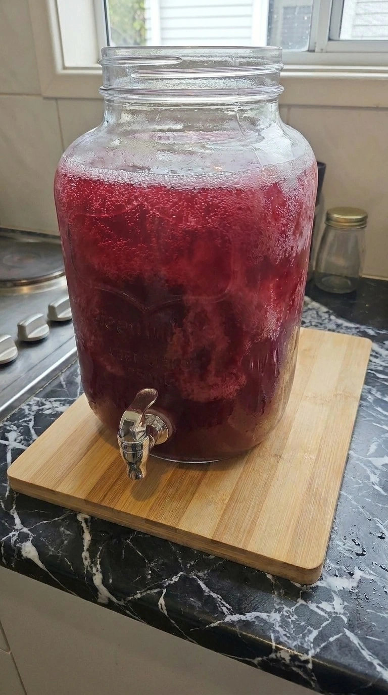 Big Batch Cocktails Halloween punch after ginger beer and club soda are folded in, with fine bubbles across Recipe focus: easy big batch cocktails halloween.
