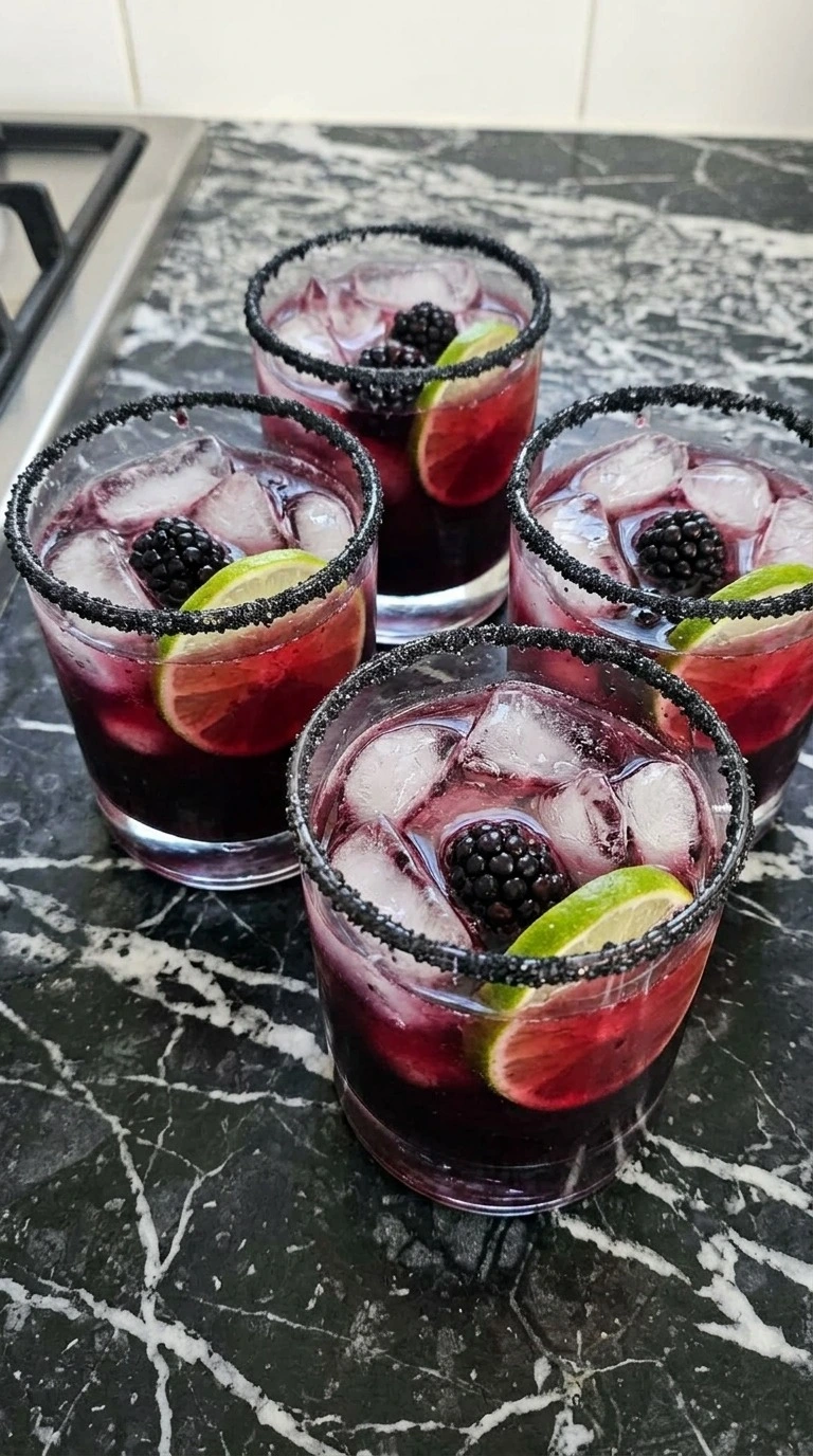 Halloween Drinks Alcohol Cocktails served as dark berry vodka drinks with black sugar rims and fresh Recipe focus: halloween drinks alcohol cocktails easy.