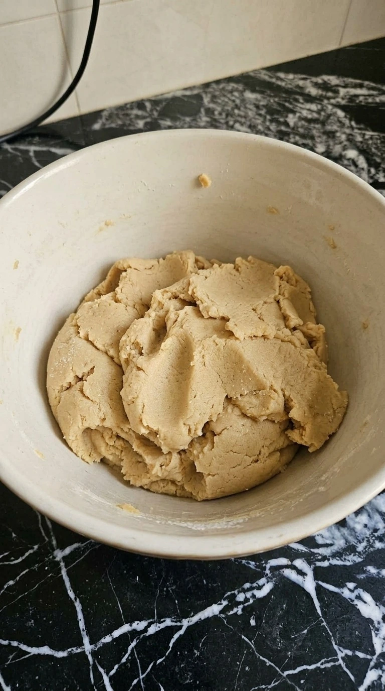 Halloween Peanut Butter Cookies dough mixed until thick and evenly combined Recipe focus: peanut butter cookies halloween.