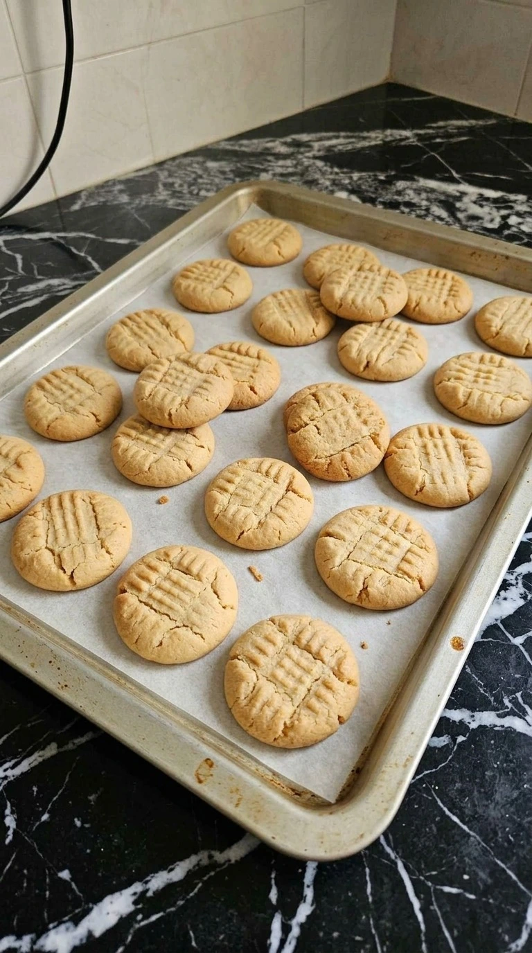 Halloween Peanut Butter Cookies baked until pale golden with soft centers and cracked edges Recipe focus: peanut butter halloween cookies.