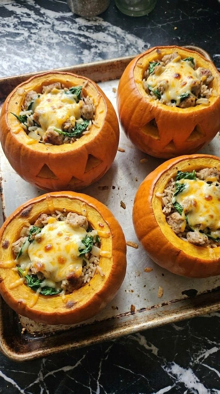Halloween Pumpkin Carving Creative four stuffed sugar pumpkins with melted cheddar and visible carved Recipe focus: halloween pumpkin carving ideas creative.
