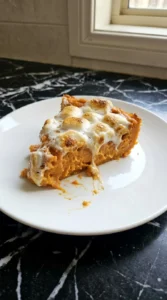 Sweet Potato Casserole with Marshmallows single serving with toasted topping Recipe focus: easy sweet potato casserole.