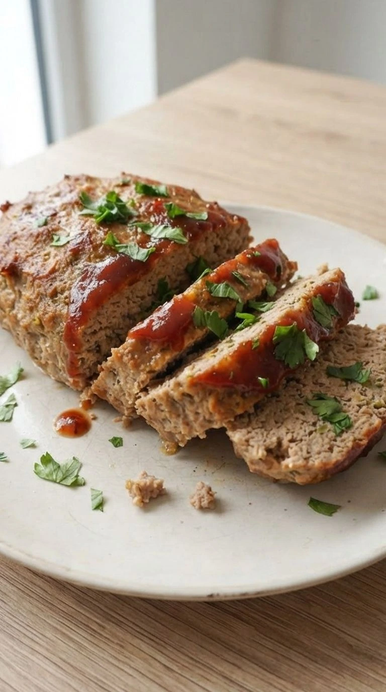 Turkey Meatloaf sliced loaf with golden crust and juicy homemade interior Recipe focus: meatloaf recipes.