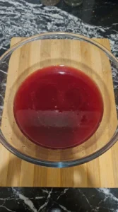 Christmas Sherbet Punch juice mixture before sherbet is added Recipe focus: non alcoholic christmas punch.