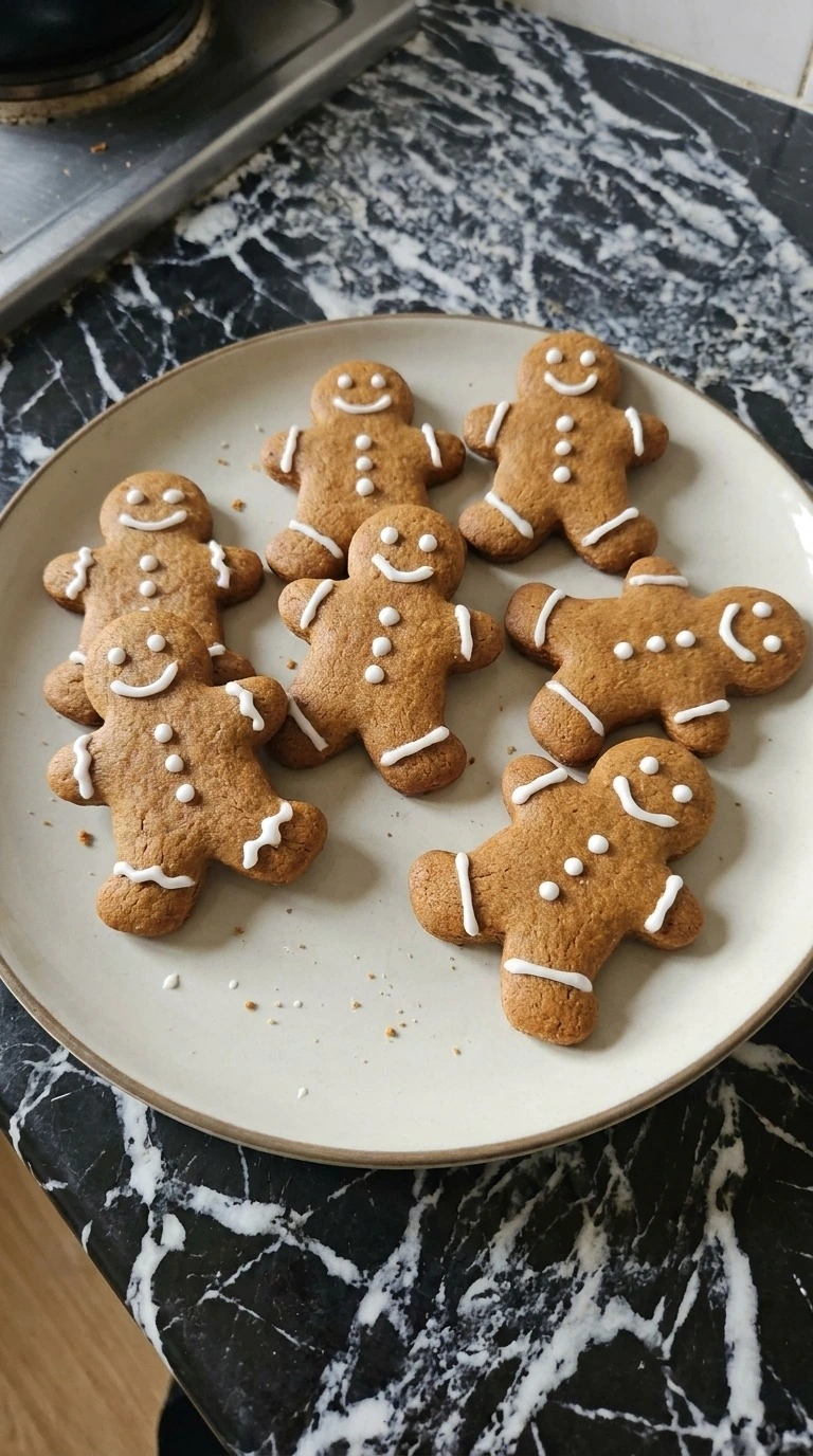 Gingerbread Man Cookies decorated with simple icing patterns Recipe focus: soft gingerbread cookies.