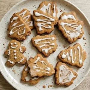 Gluten Free Gingerbread Cookies with golden edges and soft centers on a plate Recipe focus: gingerbread cookies gluten free.