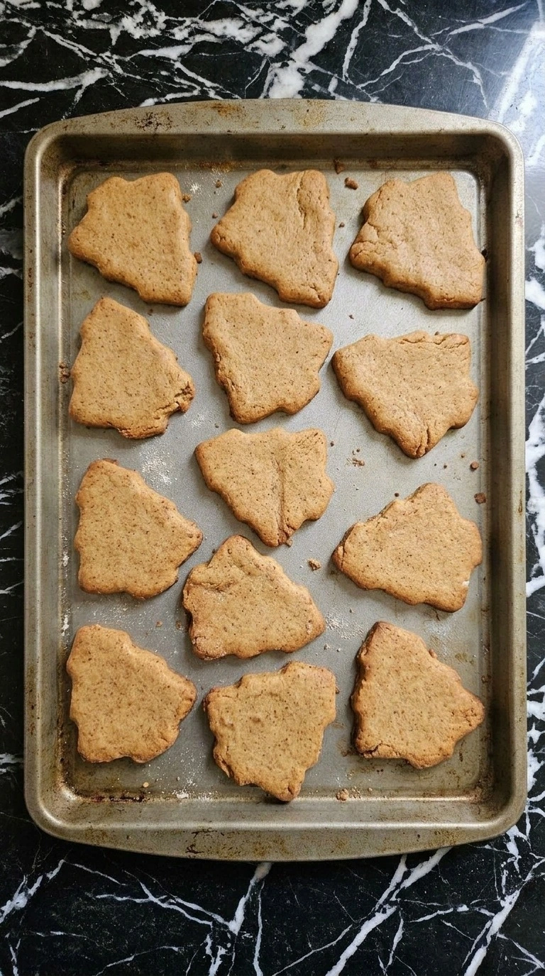 Gluten Free Gingerbread Cookies baking with golden edges on a tray Recipe focus: gluten free gingerbread crinkle cookies.