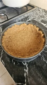 No Bake Pumpkin Cheesecake graham cracker crust pressed firmly into a round springform pan Recipe focus: easy pumpkin cheesecake.