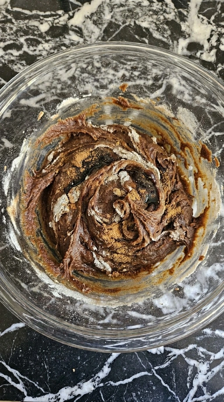 Soft Gingerbread Cookies dough mixing with molasses and warm spices Recipe focus: soft gingerbread cookies with icing.