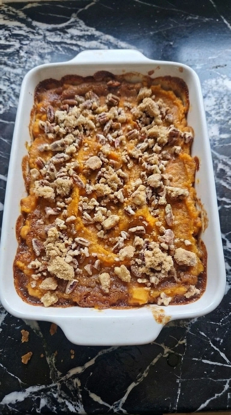 Sweet Potato Casserole with Pecans baked with toasted pecan topping Recipe focus: ruths chris sweet potato casserole.